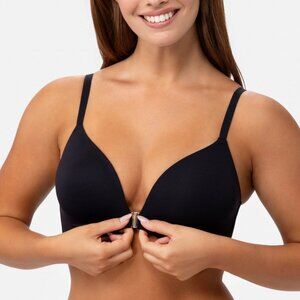 NWT Underoutfit The Front Closure Bra +Hook/Eye | Black | 2X